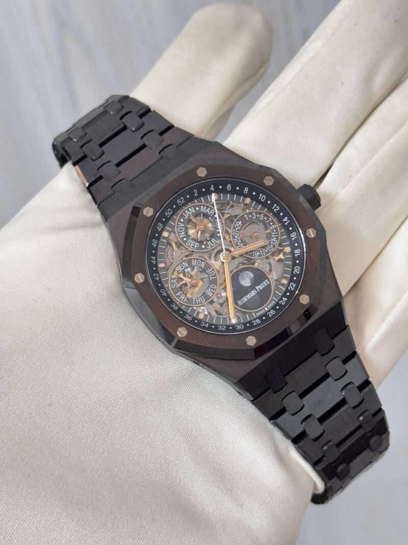 AUDEMARS PIGUET   VS Black Ceramic Perpetual Calendar Watch, one of Audemars Piguet's top models, ultra-thin perpetual calendar movement, black ceramic case, black perpetual calendar dial - Image 9